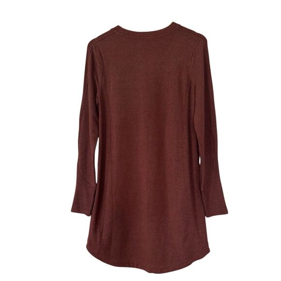 Athleta Balance Dress Mahogany Heather brown Medium Long Sleeve Dress with Pocke - Picture 5 of 8